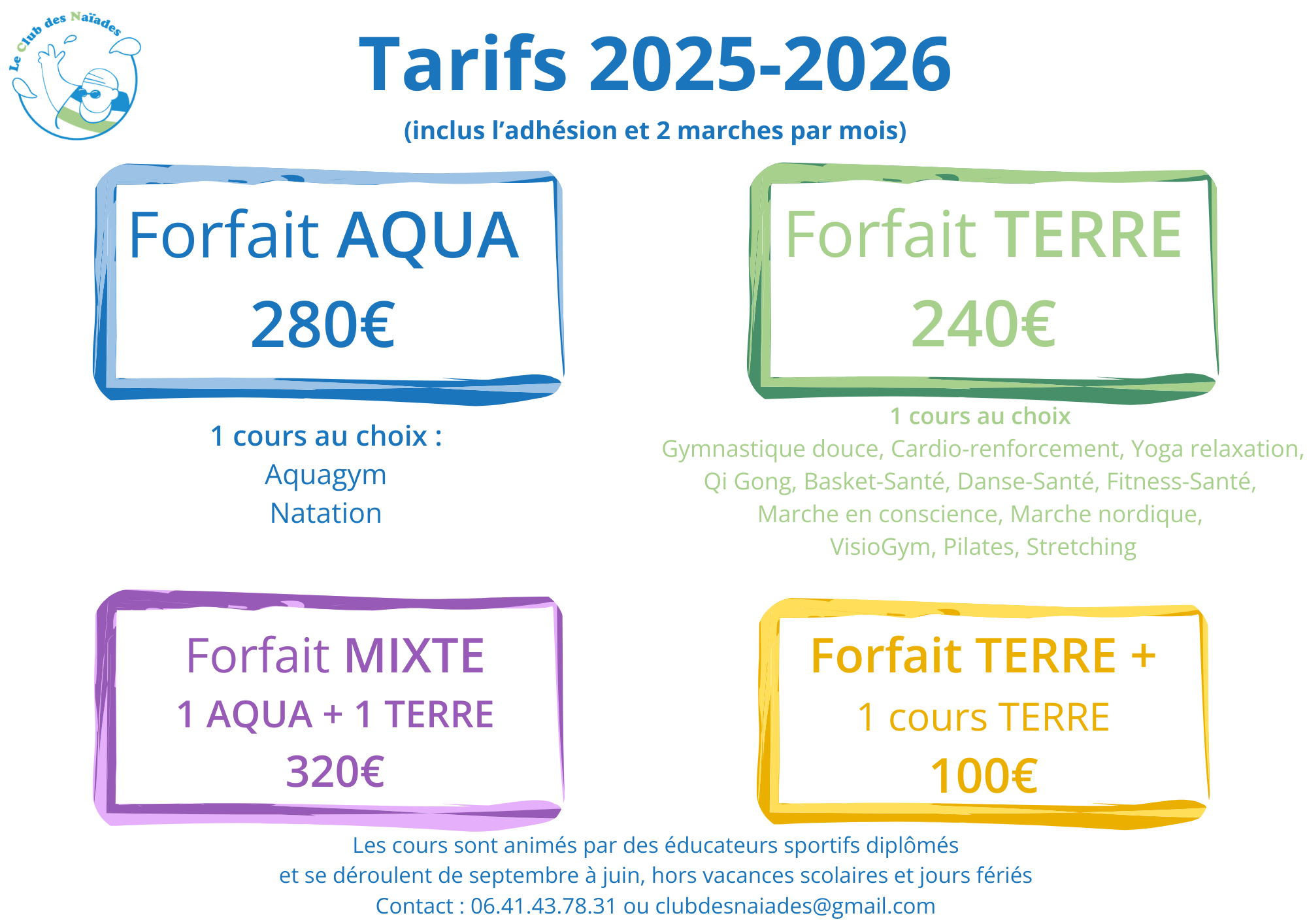 Tarifs 2025-2026
