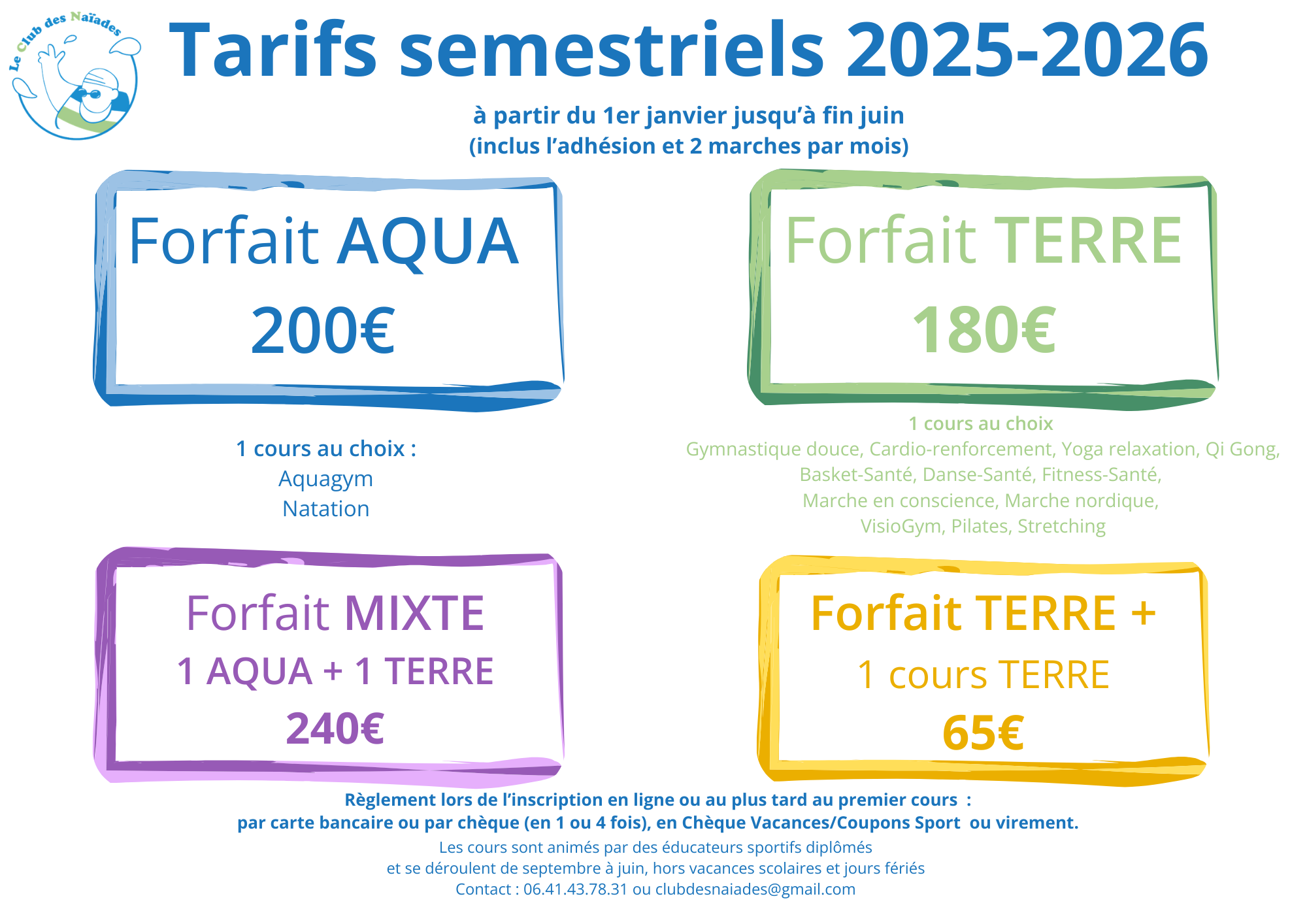 Tarifs 2025-2026